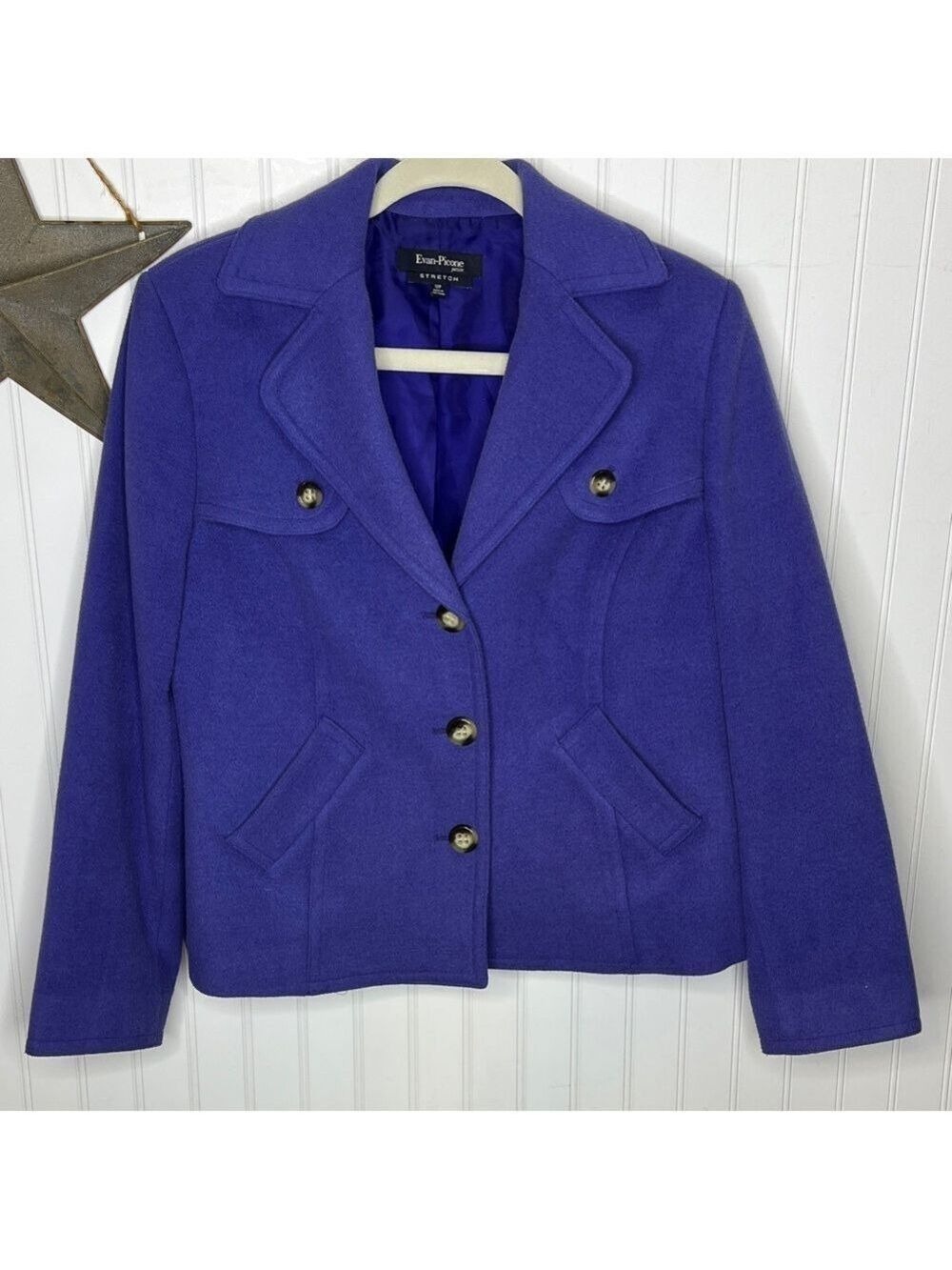Evan Picone Women's Purple Peacoat Size 12 Petite